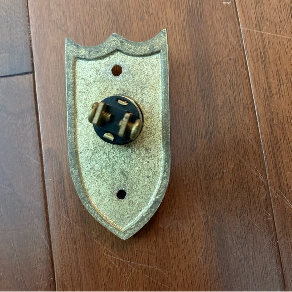 Antique/ Vintage Brass Doorbell Push Button Plate Door Hardware 3inch By 1-1/4 - Picture 2 of 5
